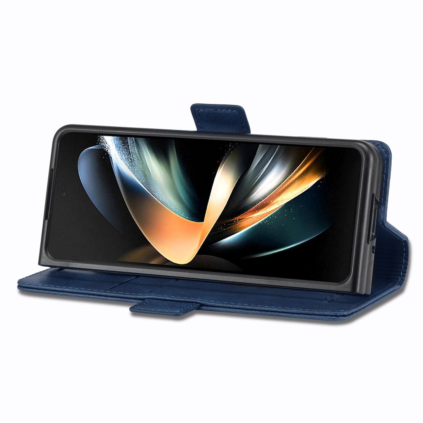 LC.IMEEKE for Samsung Galaxy Z Fold3 5G RFID Blocking Phone Cover PU Leather + PC Wallet Stand Double Magnetic Clasps Phone Shell