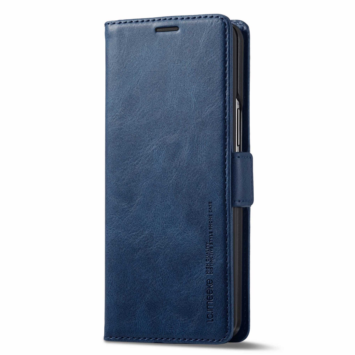 LC.IMEEKE for Samsung Galaxy Z Fold3 5G RFID Blocking Phone Cover PU Leather + PC Wallet Stand Double Magnetic Clasps Phone Shell