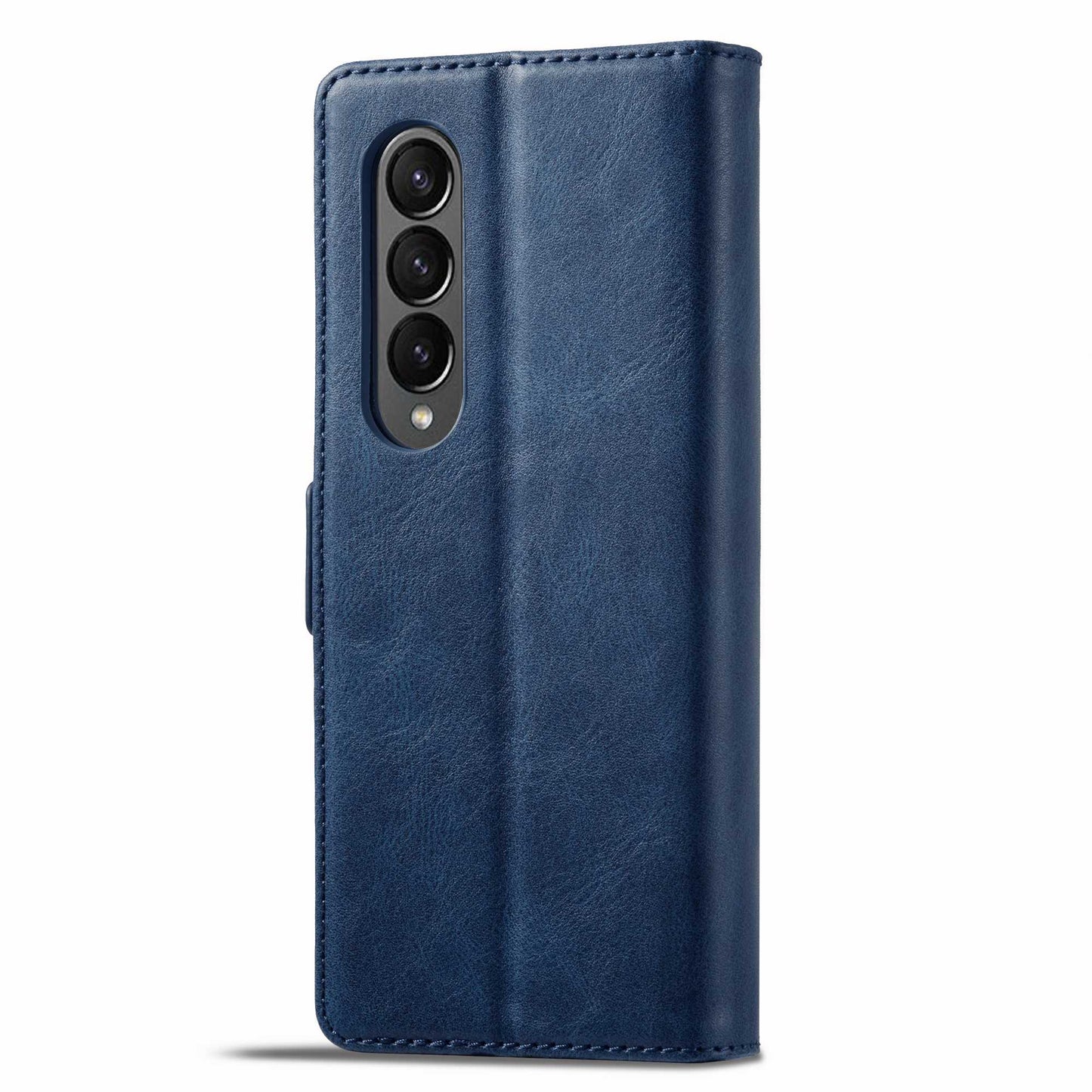 LC.IMEEKE for Samsung Galaxy Z Fold3 5G RFID Blocking Phone Cover PU Leather + PC Wallet Stand Double Magnetic Clasps Phone Shell