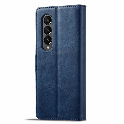 LC.IMEEKE for Samsung Galaxy Z Fold3 5G RFID Blocking Phone Cover PU Leather + PC Wallet Stand Double Magnetic Clasps Phone Shell