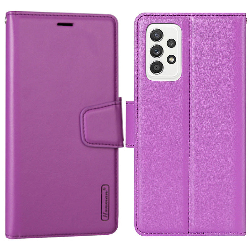 HANMAN Mill Series for Samsung Galaxy A52 4G / 5G / A52s 5G Wallet Case PU Leather Stand Magnetic Clasp Shockproof Cover