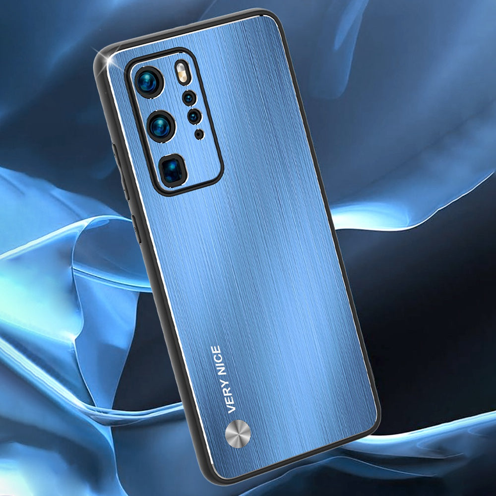 Brushed Phone Case for Huawei P40 Pro, Anti-scratch TPU + Aluminium Alloy Hybrid Protective Cover