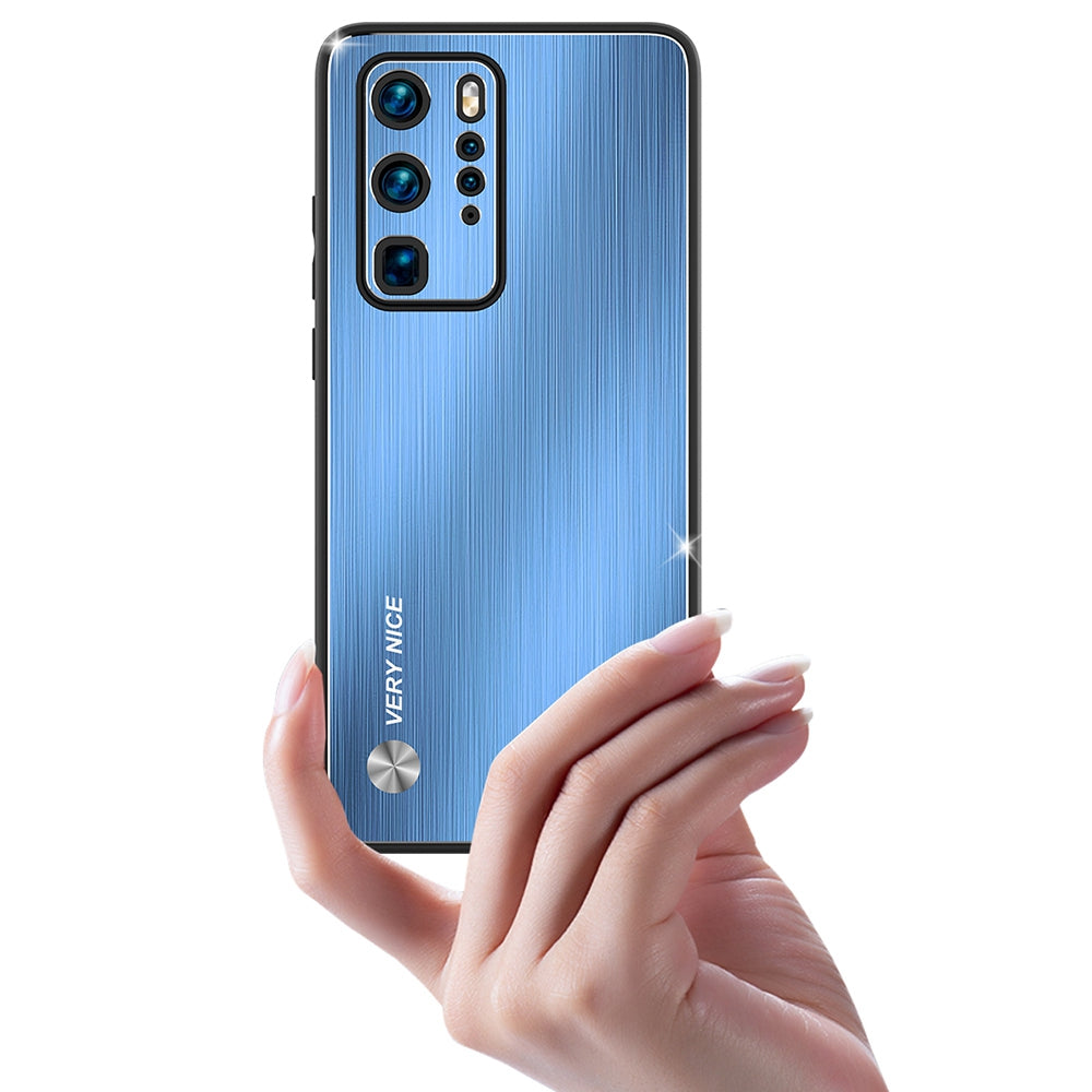 Brushed Phone Case for Huawei P40 Pro, Anti-scratch TPU + Aluminium Alloy Hybrid Protective Cover