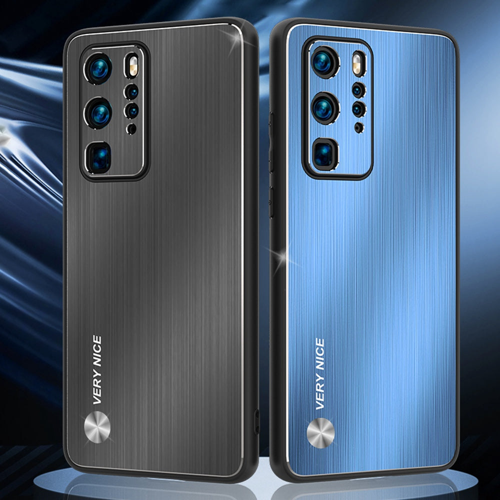 Brushed Phone Case for Huawei P40 Pro, Anti-scratch TPU + Aluminium Alloy Hybrid Protective Cover