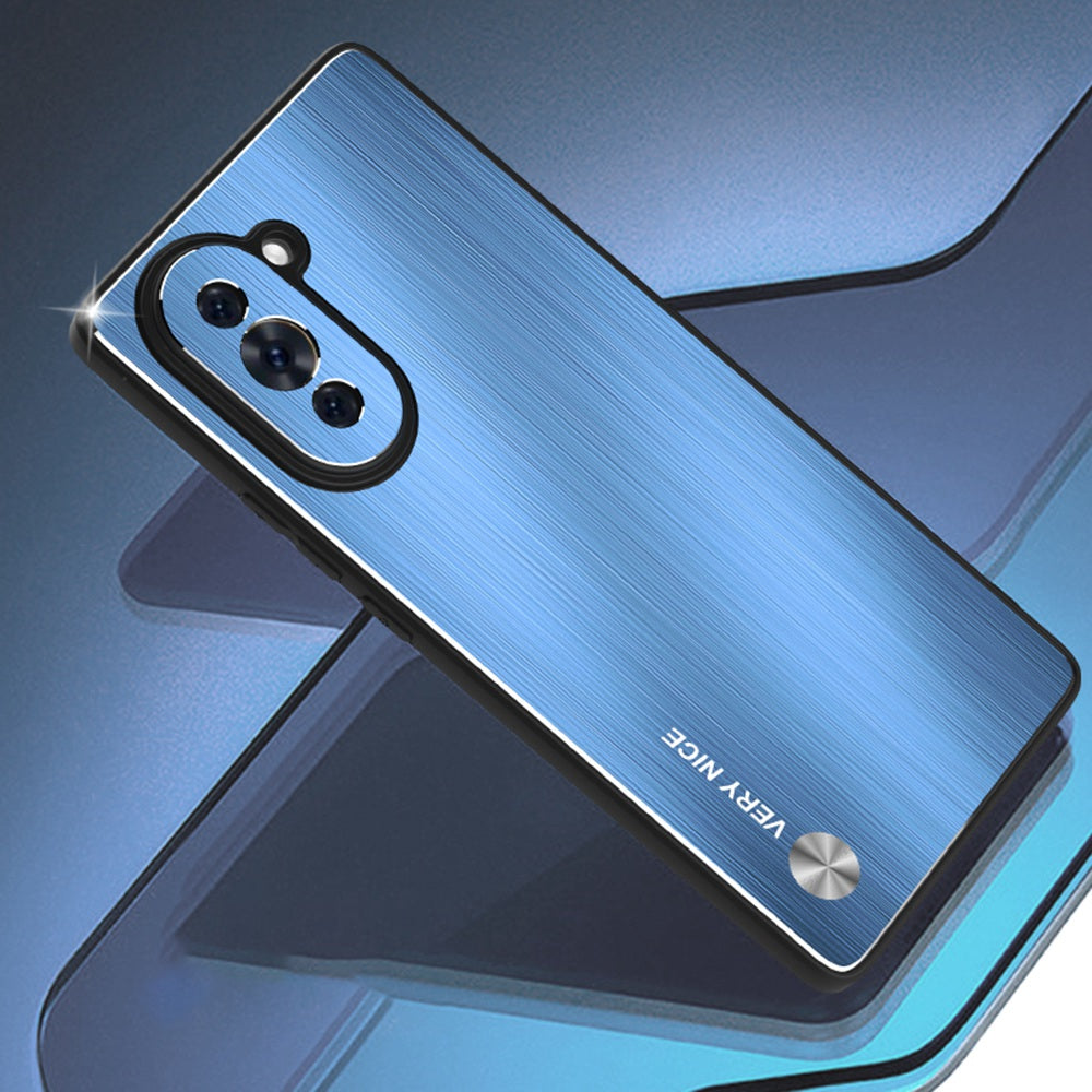 For Huawei nova 10 4G Brushed Surface Anti-drop Phone Case TPU Frame Aluminium Alloy Back Cover