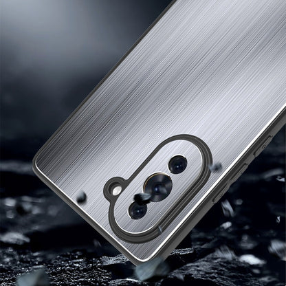 For Huawei nova 10 4G Brushed Surface Anti-drop Phone Case TPU Frame Aluminium Alloy Back Cover