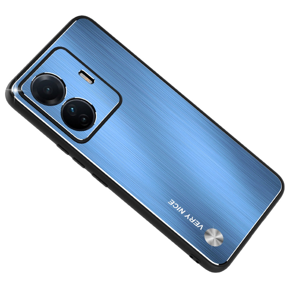 For vivo S15e 5G Brushed Surface Protective Phone Case TPU + Aluminium Alloy Shockproof Cover