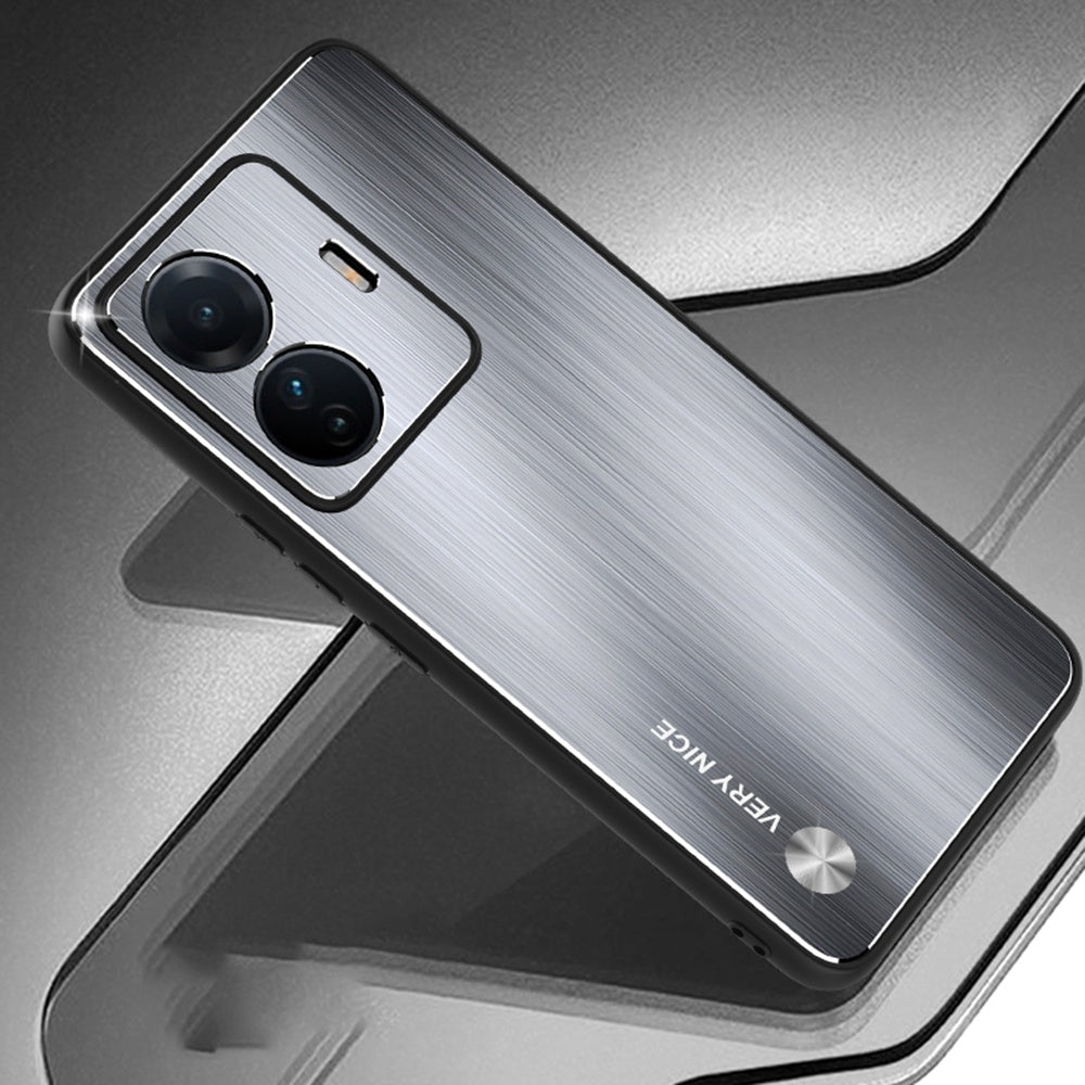 For vivo S15e 5G Brushed Surface Protective Phone Case TPU + Aluminium Alloy Shockproof Cover