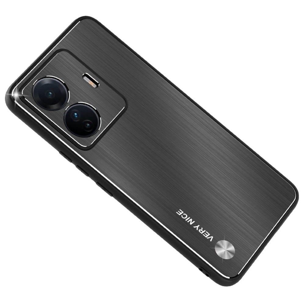 For vivo S15e 5G Brushed Surface Protective Phone Case TPU + Aluminium Alloy Shockproof Cover