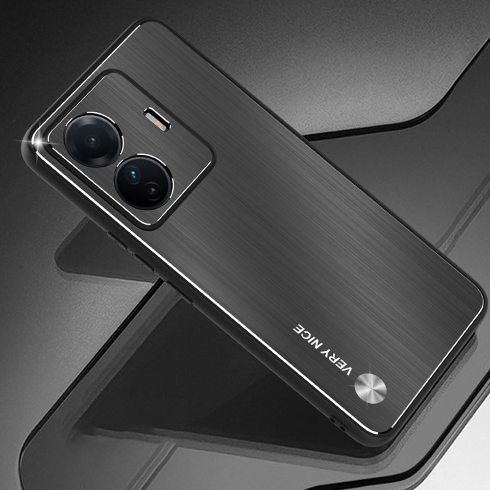 For vivo S15e 5G Brushed Surface Protective Phone Case TPU + Aluminium Alloy Shockproof Cover