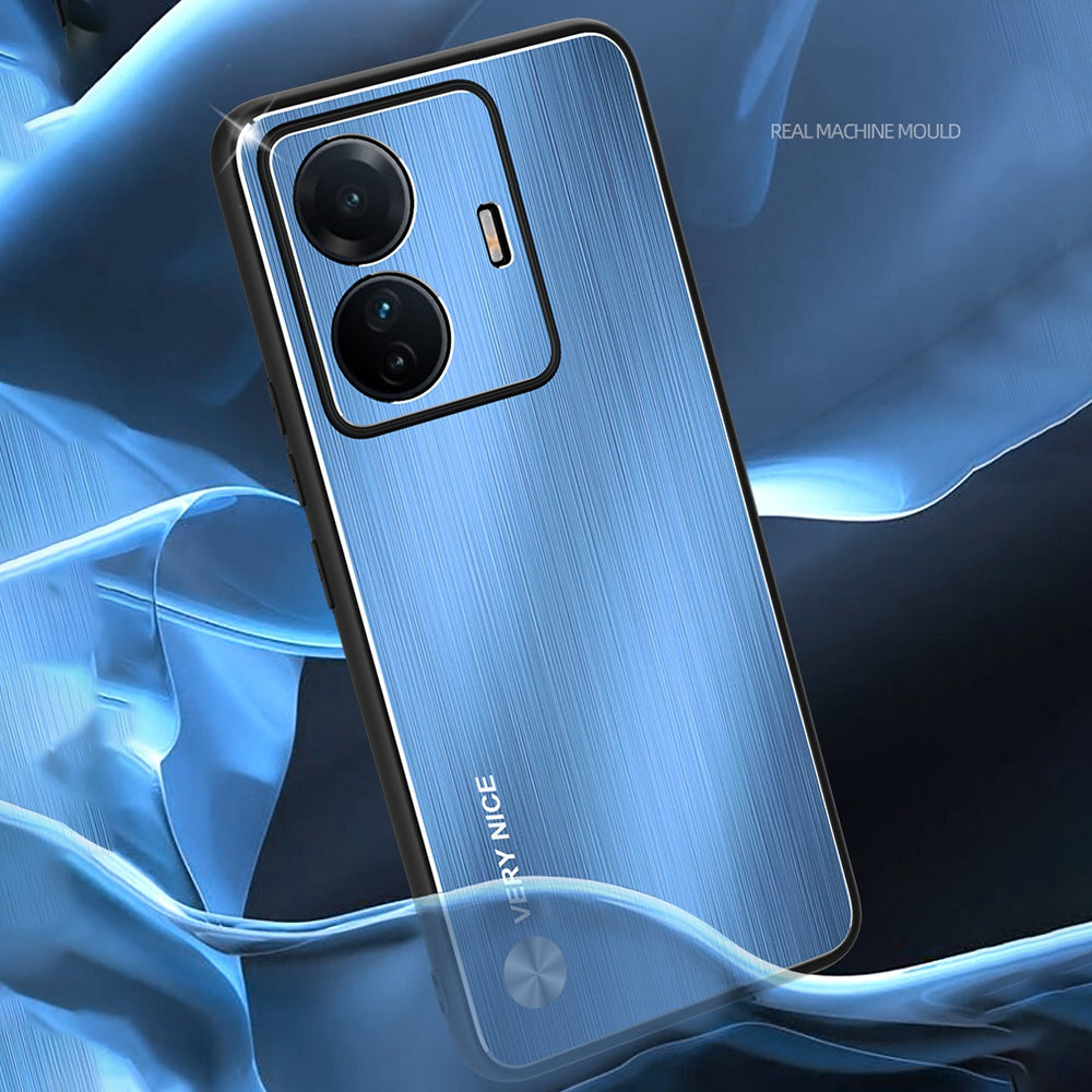 For vivo S15e 5G Brushed Surface Protective Phone Case TPU + Aluminium Alloy Shockproof Cover