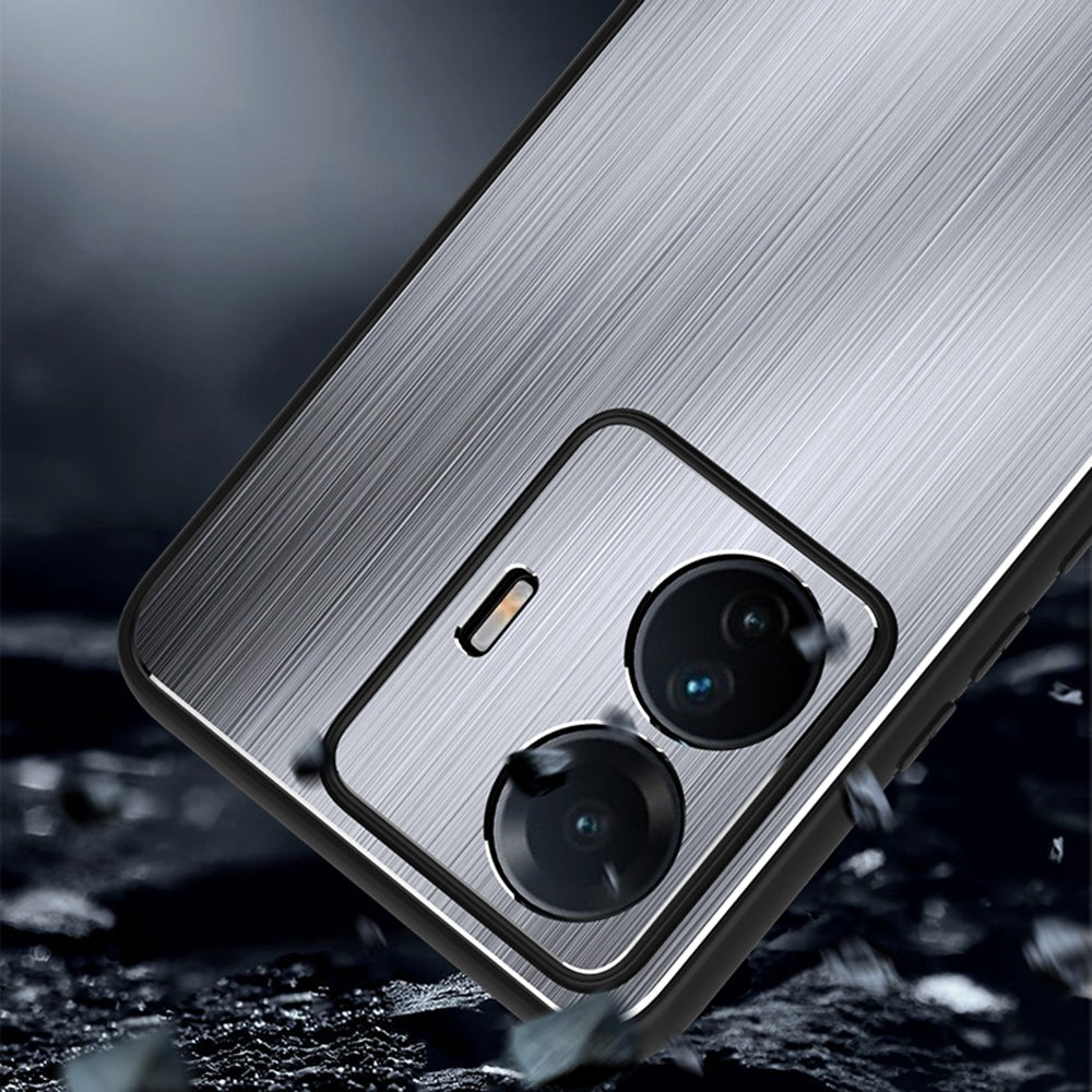 For vivo S15e 5G Brushed Surface Protective Phone Case TPU + Aluminium Alloy Shockproof Cover