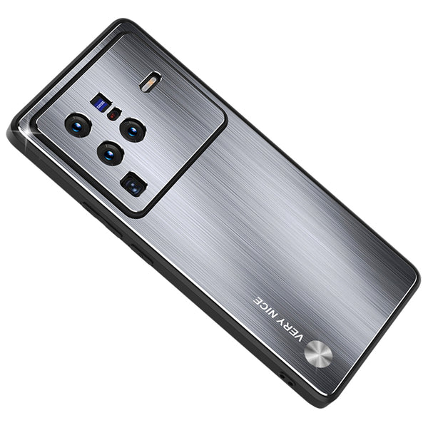 Brushed Aluminium Alloy Back Case for vivo X80 Pro 5G, TPU Bumper Anti-scratch Phone Cover