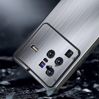 Brushed Aluminium Alloy Back Case for vivo X80 Pro 5G, TPU Bumper Anti-scratch Phone Cover
