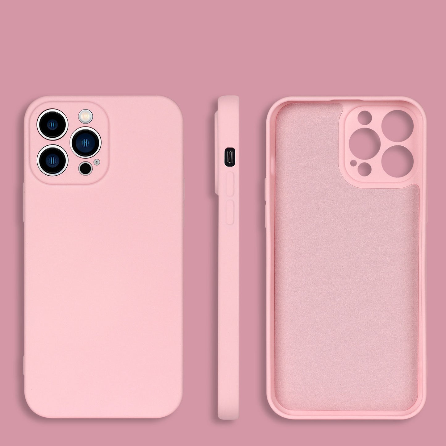 For iPhone 13 Pro 6.1 inch Rubberized TPU 2.2mm Thickness Anti-Drop Protective Shell Fiber Lining Anti-Scratch Cover