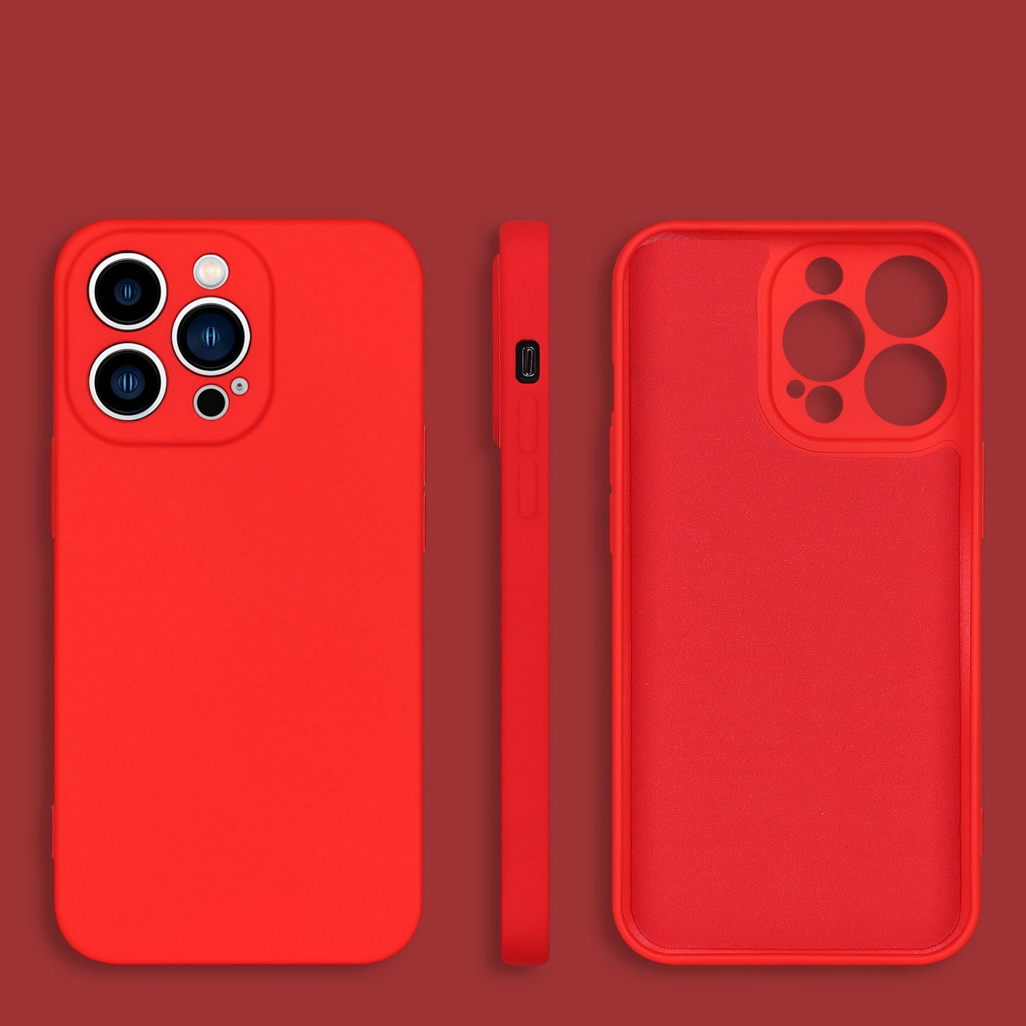 For iPhone 13 Pro 6.1 inch Rubberized TPU 2.2mm Thickness Anti-Drop Protective Shell Fiber Lining Anti-Scratch Cover