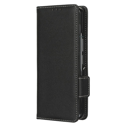 For Samsung Galaxy Z Fold3 5G Litchi Texture PU Leather Wallet Case Stand Function Dual Magnetic Clasp Flip Cover with Pen Holder