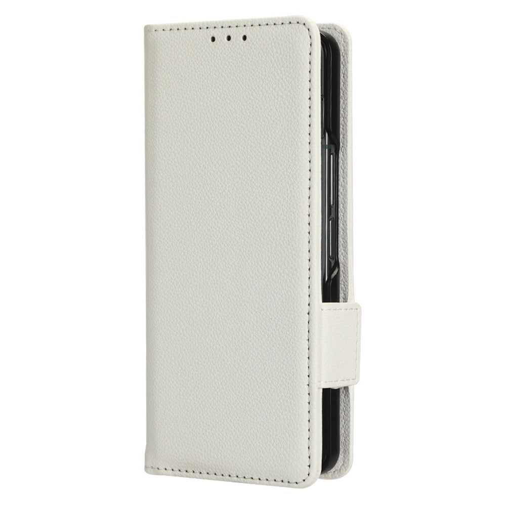For Samsung Galaxy Z Fold3 5G Litchi Texture PU Leather Wallet Case Stand Function Dual Magnetic Clasp Flip Cover with Pen Holder