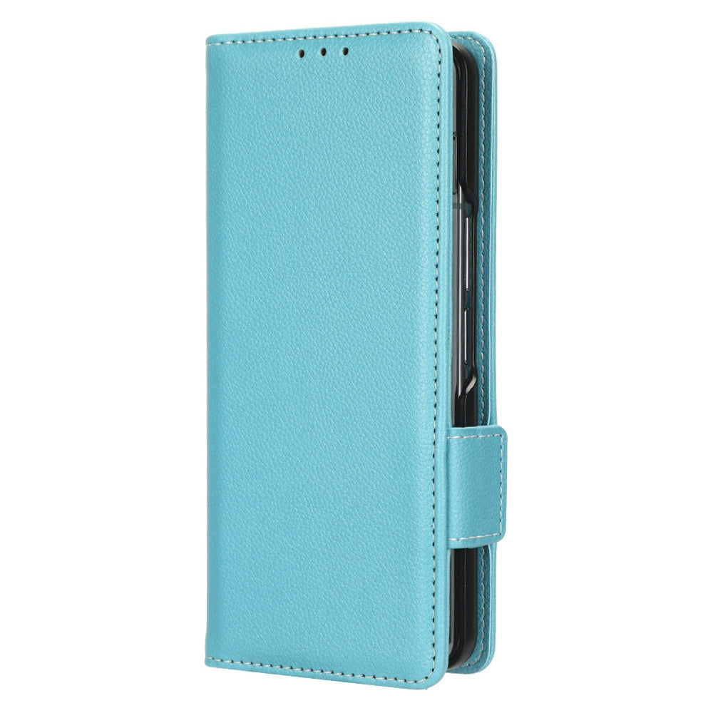 For Samsung Galaxy Z Fold3 5G Litchi Texture PU Leather Wallet Case Stand Function Dual Magnetic Clasp Flip Cover with Pen Holder