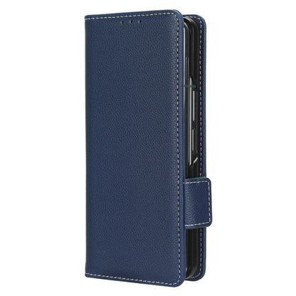 For Samsung Galaxy Z Fold3 5G Litchi Texture PU Leather Wallet Case Stand Function Dual Magnetic Clasp Flip Cover with Pen Holder