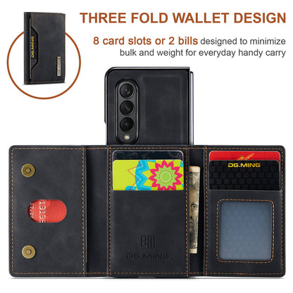 DG.MING M2 Series Phone Case for Samsung Galaxy Z Fold3 5G Shockproof Case Magnetic Absorption Detachable Wallet Phone Case Kickstand Protective Cover