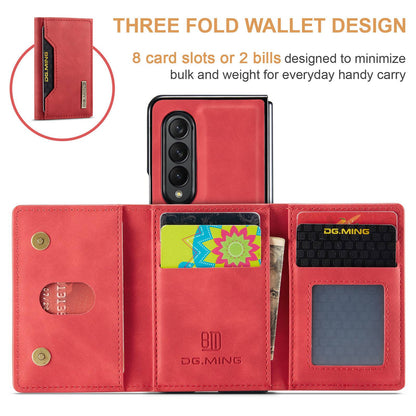 DG.MING M2 Series Phone Case for Samsung Galaxy Z Fold3 5G Shockproof Case Magnetic Absorption Detachable Wallet Phone Case Kickstand Protective Cover