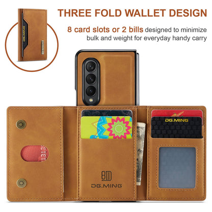 DG.MING M2 Series Phone Case for Samsung Galaxy Z Fold3 5G Shockproof Case Magnetic Absorption Detachable Wallet Phone Case Kickstand Protective Cover