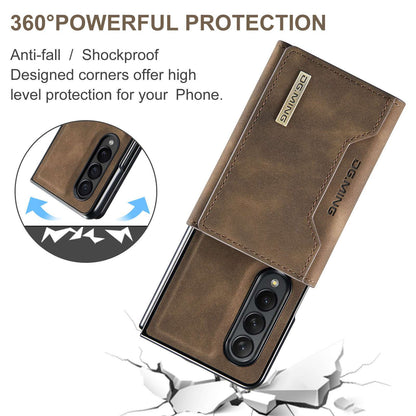 DG.MING M2 Series Phone Case for Samsung Galaxy Z Fold3 5G Shockproof Case Magnetic Absorption Detachable Wallet Phone Case Kickstand Protective Cover