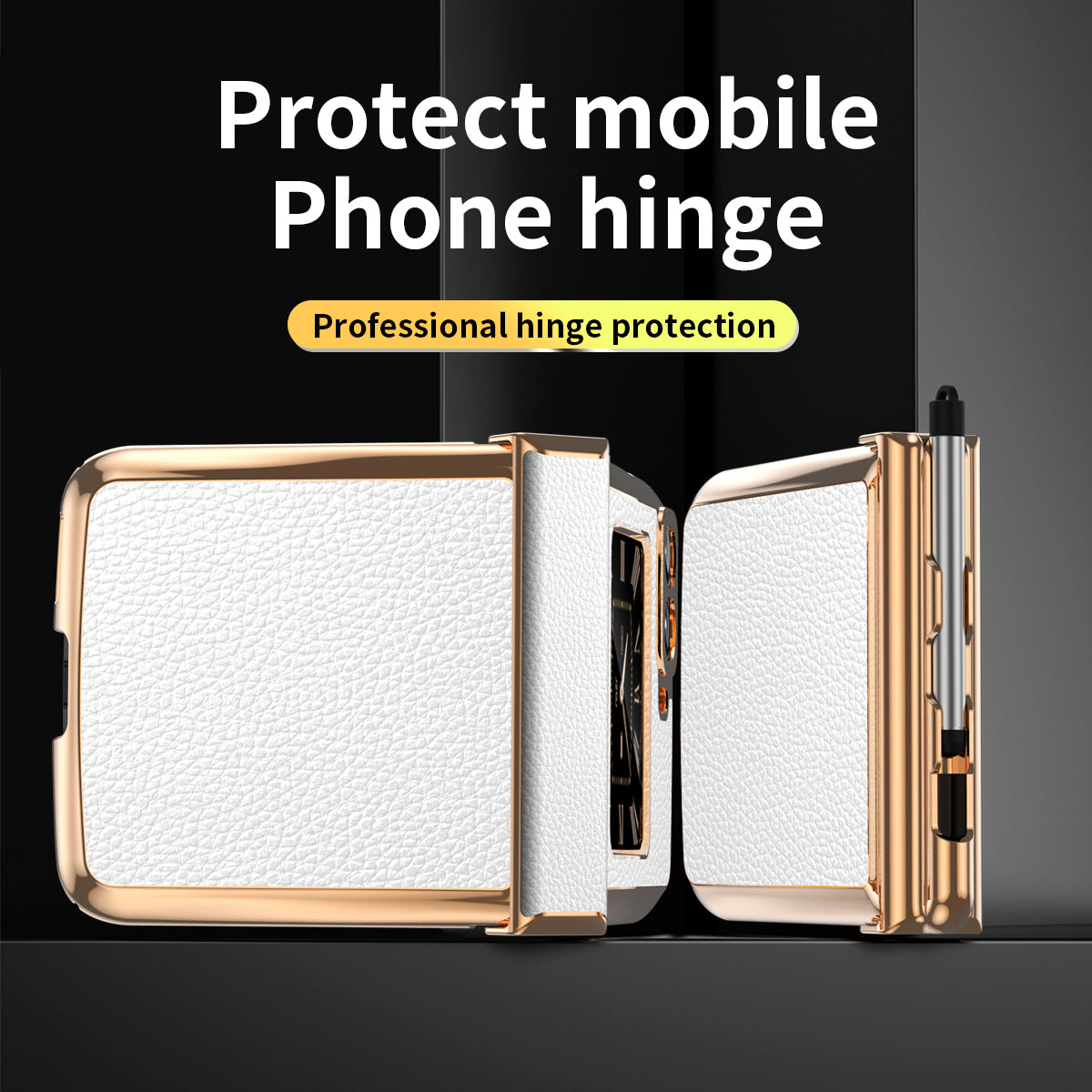 For Motorola Moto Razr 2022 5G Phone Case Shockproof Phone Cover Electroplating PU Leather + PC Phone Case with Pen