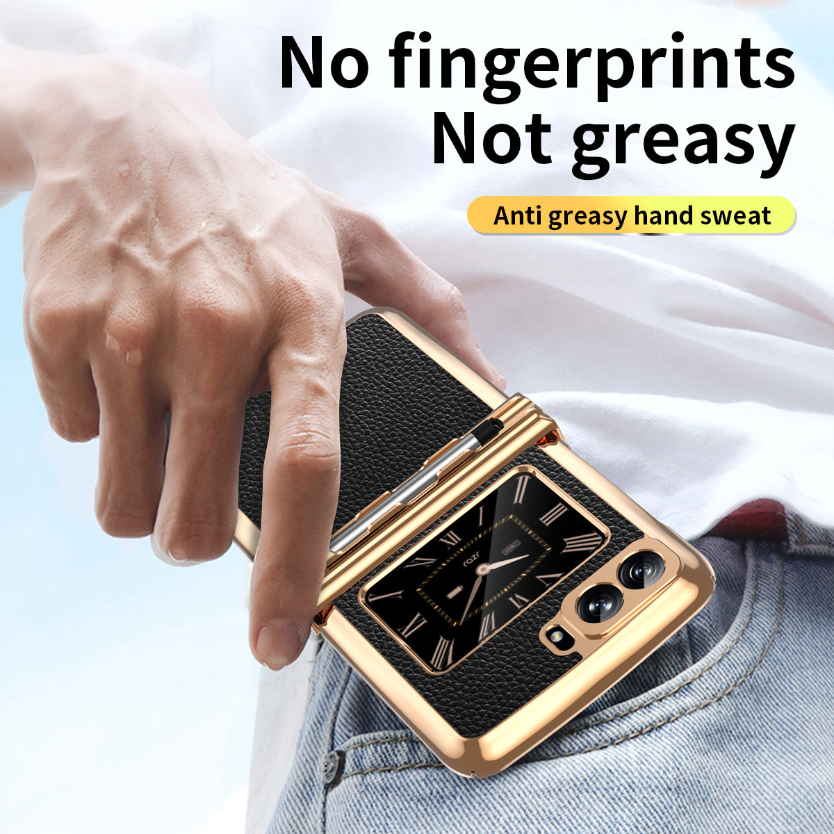 For Motorola Moto Razr 2022 5G Phone Case Shockproof Phone Cover Electroplating PU Leather + PC Phone Case with Pen