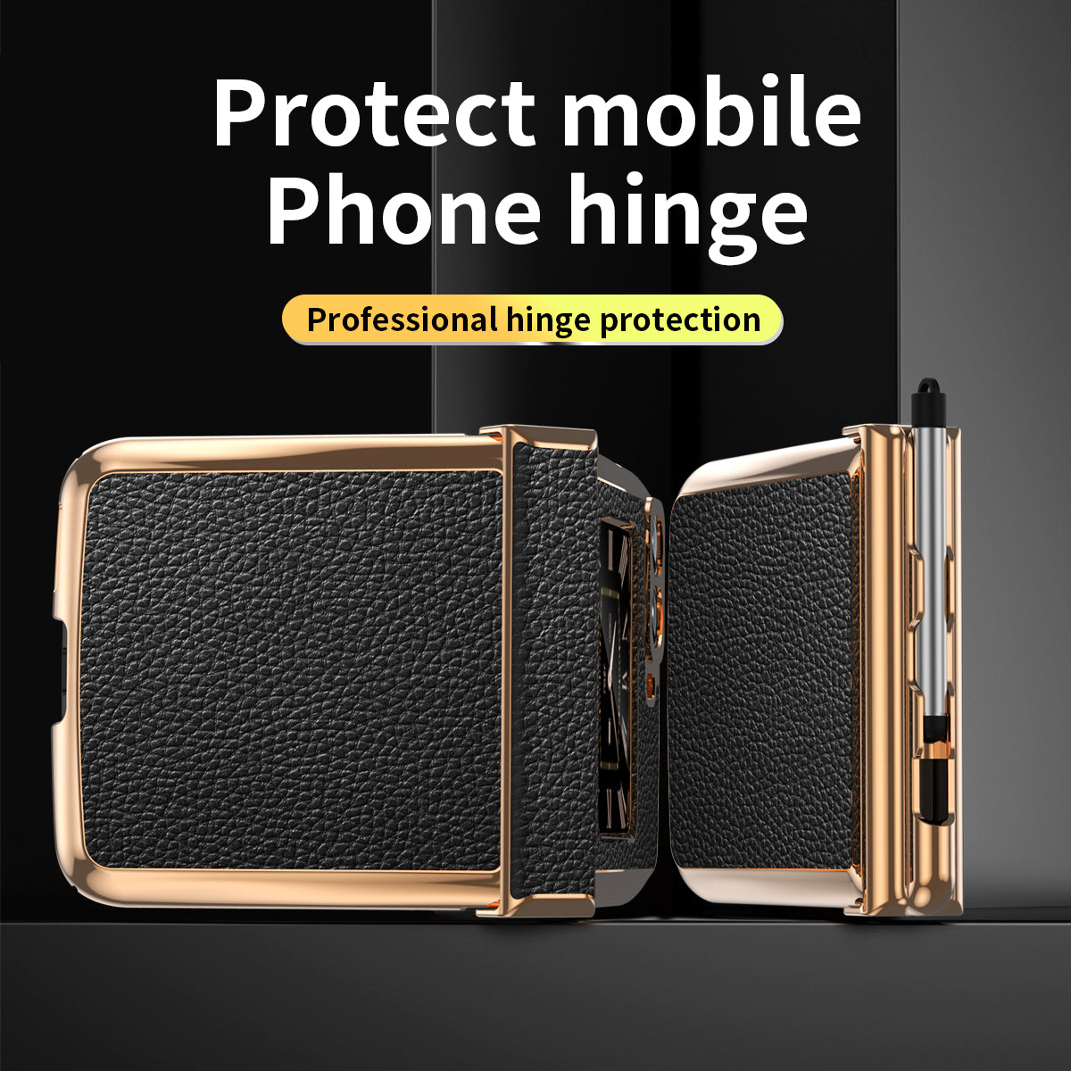 For Motorola Moto Razr 2022 5G Phone Case Shockproof Phone Cover Electroplating PU Leather + PC Phone Case with Pen