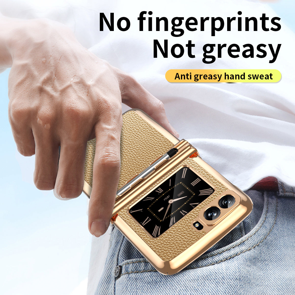 For Motorola Moto Razr 2022 5G Phone Case Shockproof Phone Cover Electroplating PU Leather + PC Phone Case with Pen