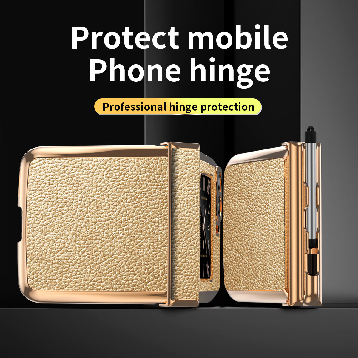 For Motorola Moto Razr 2022 5G Phone Case Shockproof Phone Cover Electroplating PU Leather + PC Phone Case with Pen