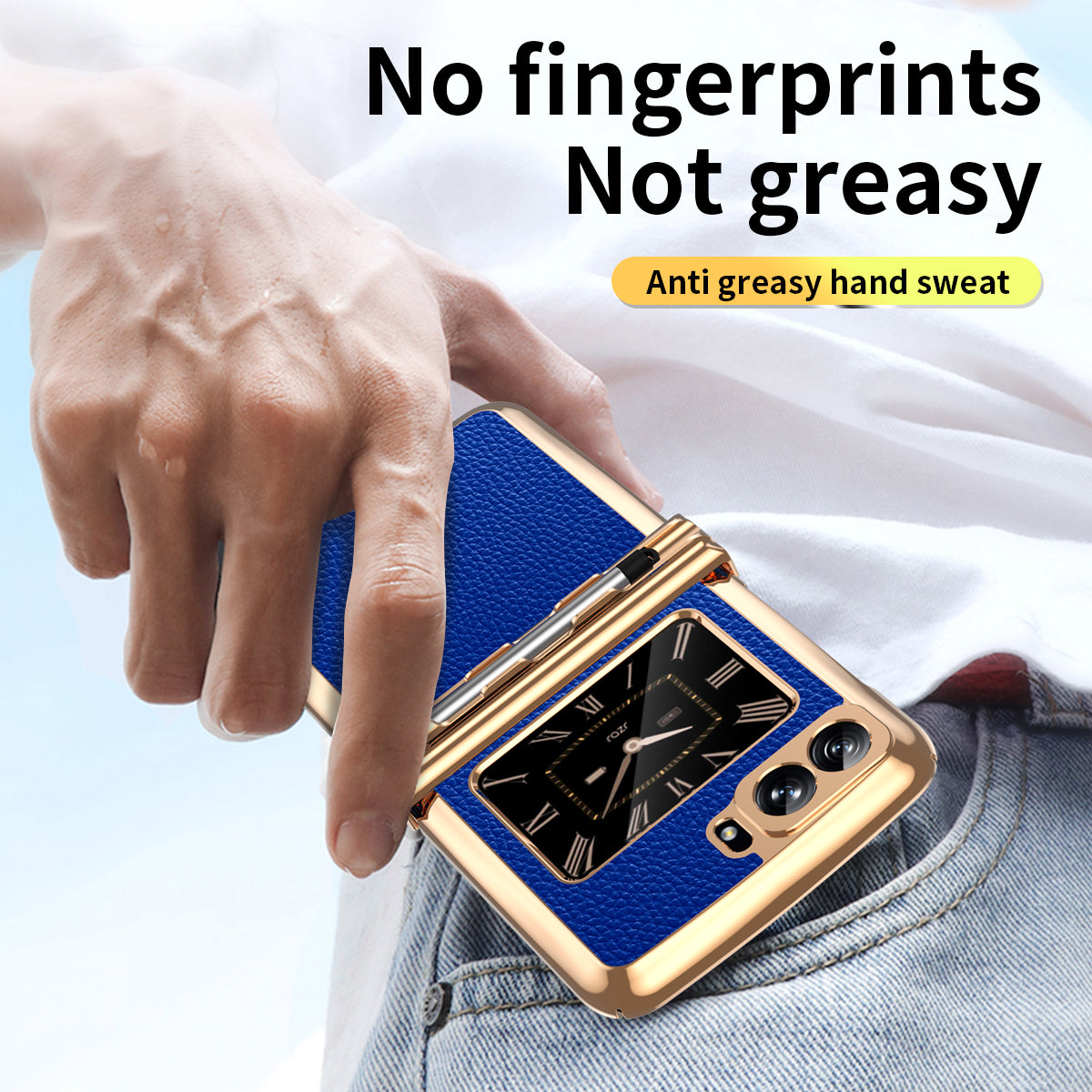 For Motorola Moto Razr 2022 5G Phone Case Shockproof Phone Cover Electroplating PU Leather + PC Phone Case with Pen