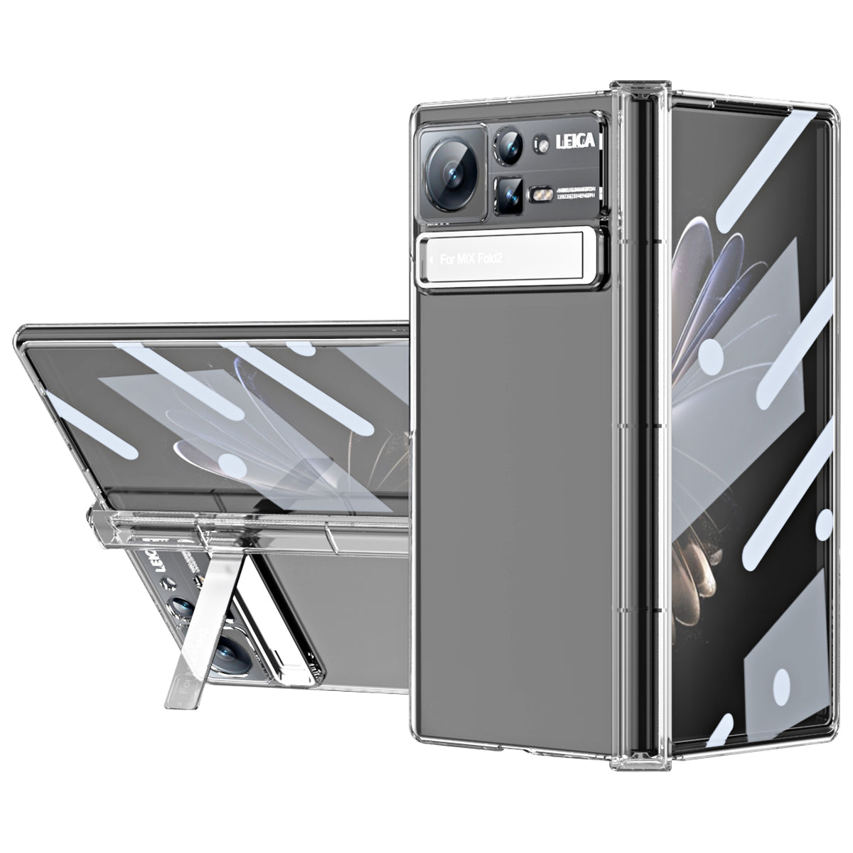 For Xiaomi Mix Fold 2 5G Phone Case Folding Anti-drop Phone Cover Hard PC Phone Case with Kickstand