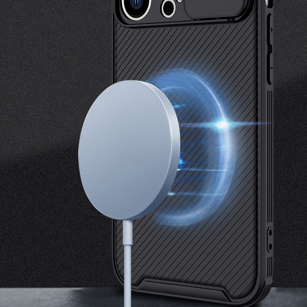 For iPhone 13 Pro 6.1 inch Cell Phone Case PC+TPU Mobile Cover Compatible with MagSafe Slide Camera Protection Shell