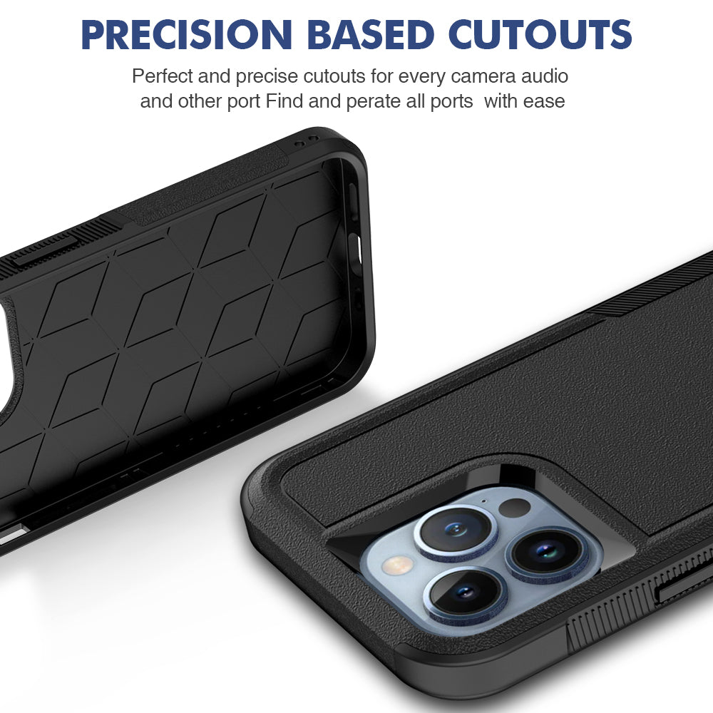 For iPhone 13 Pro 6.1 inch Anti-dust Drop Protection Phone Case Hard PC + Soft TPU Anti-scratch Phone Cover
