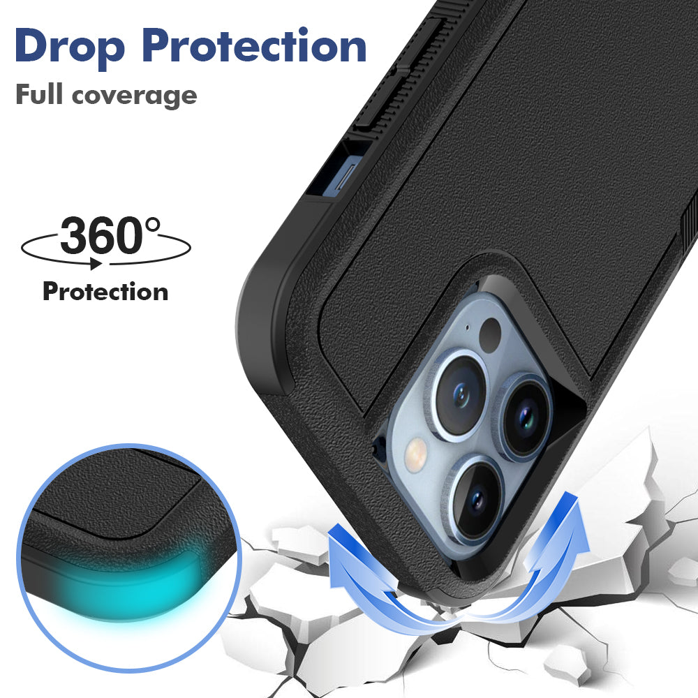 For iPhone 13 Pro 6.1 inch Anti-dust Drop Protection Phone Case Hard PC + Soft TPU Anti-scratch Phone Cover