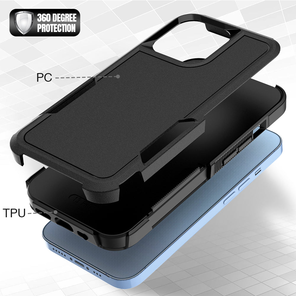 For iPhone 13 Pro 6.1 inch Anti-dust Drop Protection Phone Case Hard PC + Soft TPU Anti-scratch Phone Cover
