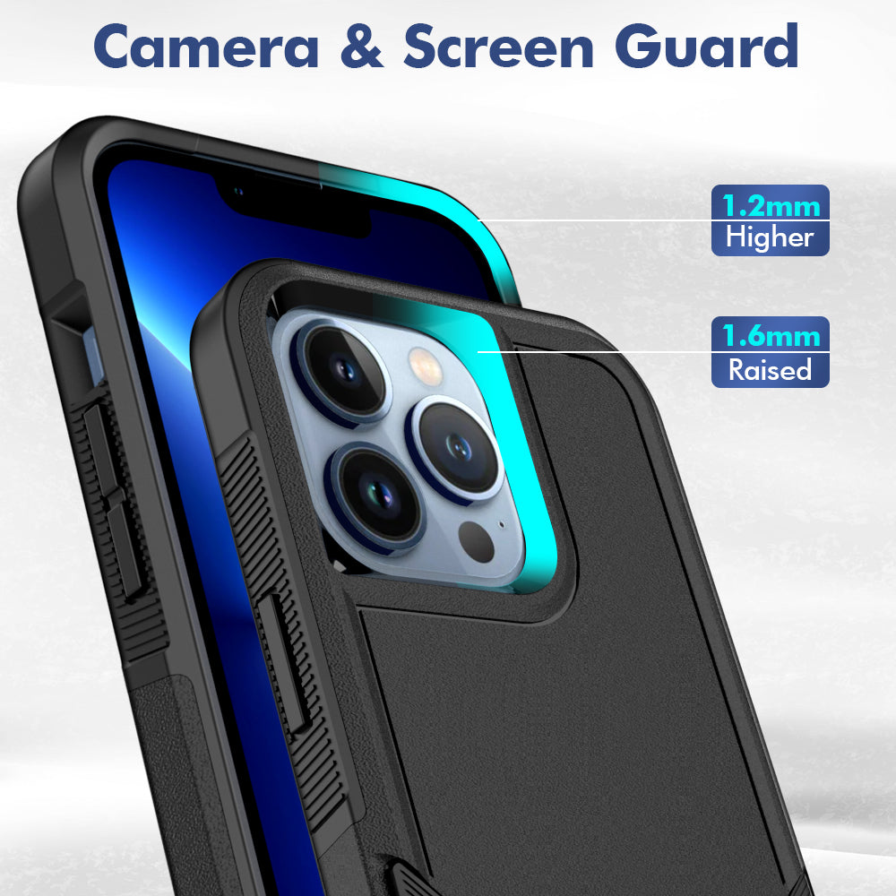 For iPhone 13 Pro 6.1 inch Anti-dust Drop Protection Phone Case Hard PC + Soft TPU Anti-scratch Phone Cover