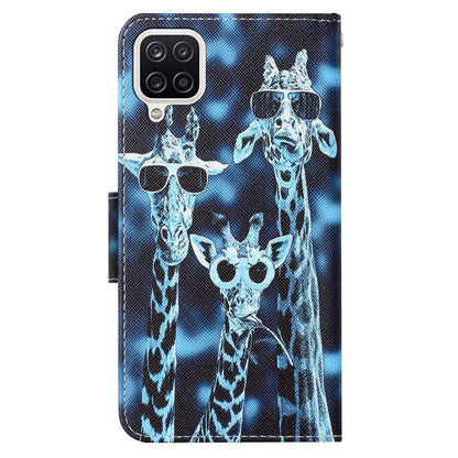 For Samsung Galaxy A12 Cross Texture Full Protection Stand Wallet Case Pattern Printing PU Leather Phone Cover