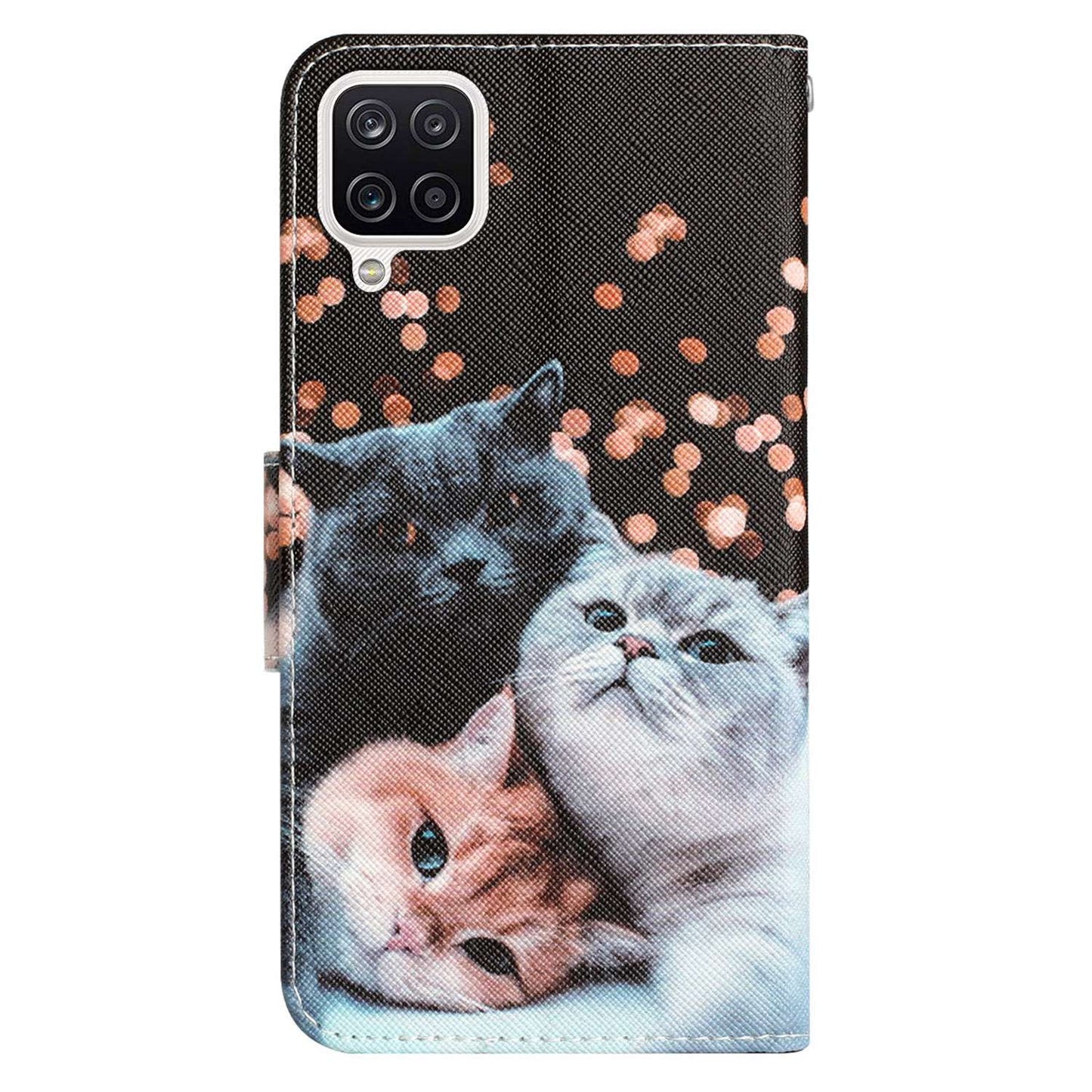 For Samsung Galaxy A12 Cross Texture Full Protection Stand Wallet Case Pattern Printing PU Leather Phone Cover
