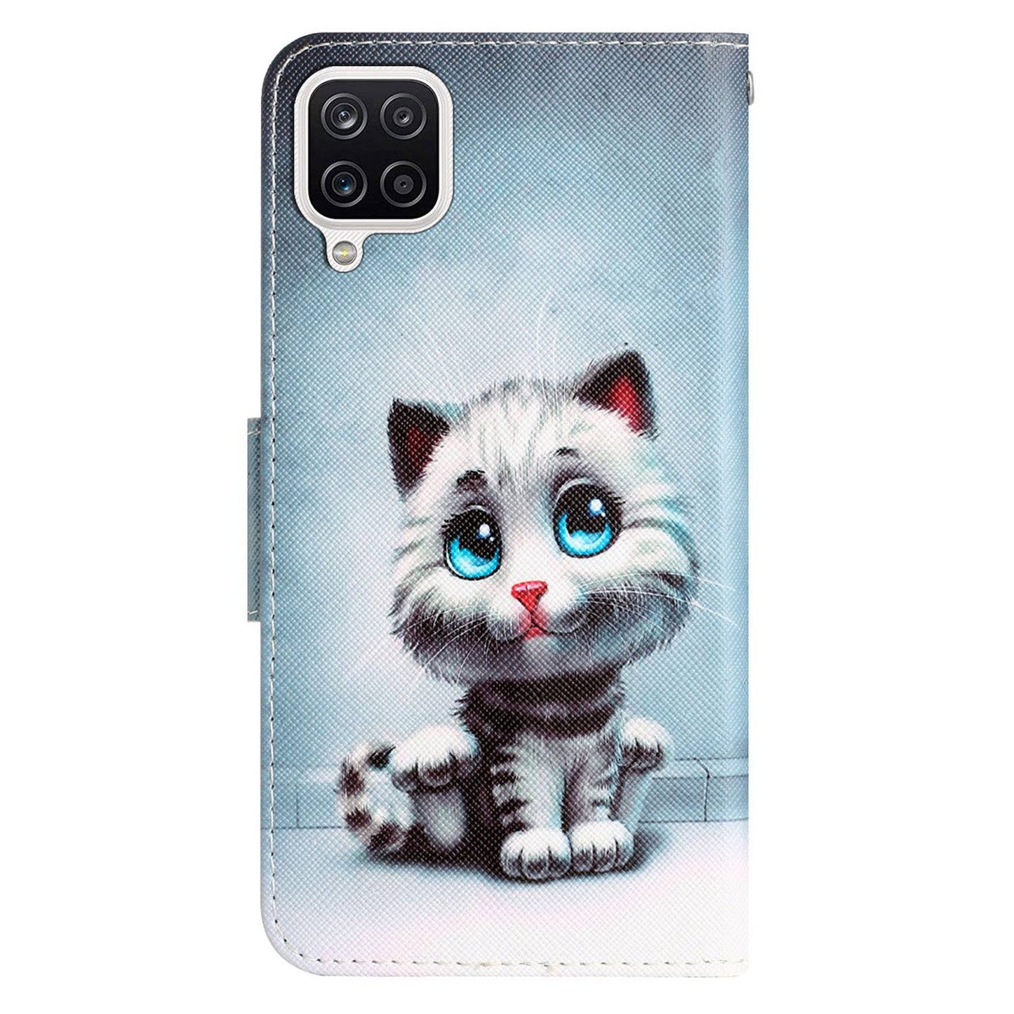 For Samsung Galaxy A12 Cross Texture Full Protection Stand Wallet Case Pattern Printing PU Leather Phone Cover