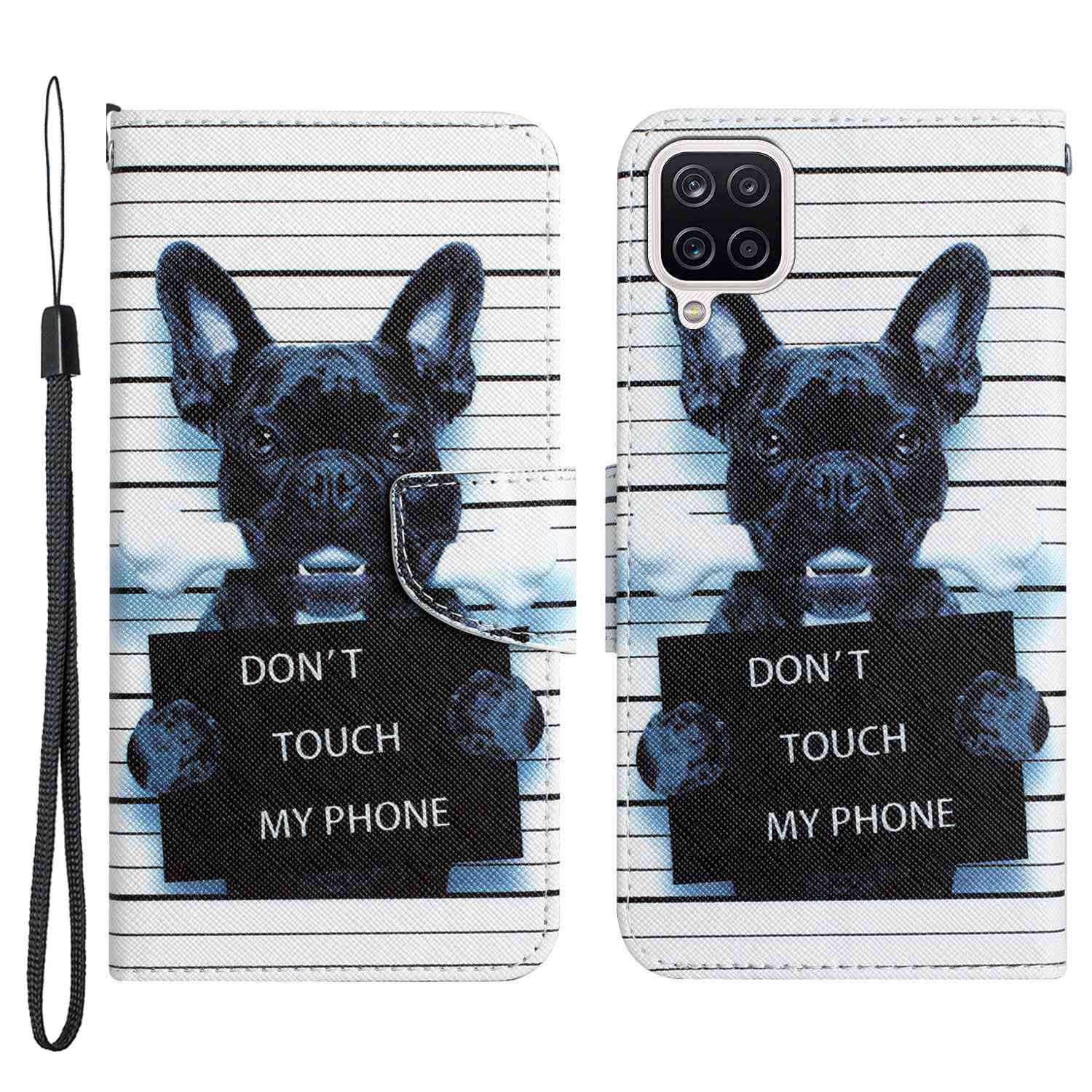 For Samsung Galaxy A12 Cross Texture Full Protection Stand Wallet Case Pattern Printing PU Leather Phone Cover
