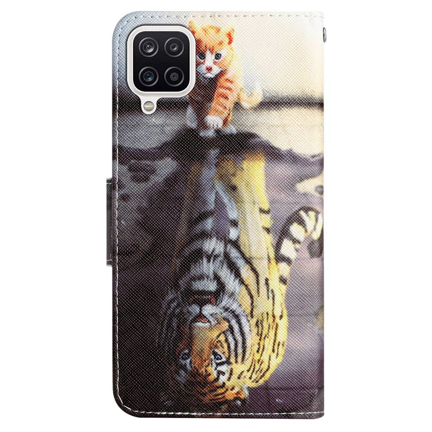 For Samsung Galaxy A12 Cross Texture Full Protection Stand Wallet Case Pattern Printing PU Leather Phone Cover