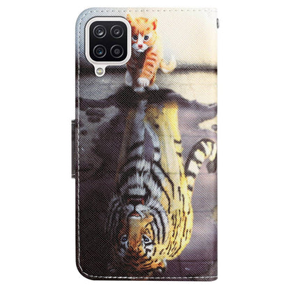 For Samsung Galaxy A12 Cross Texture Full Protection Stand Wallet Case Pattern Printing PU Leather Phone Cover