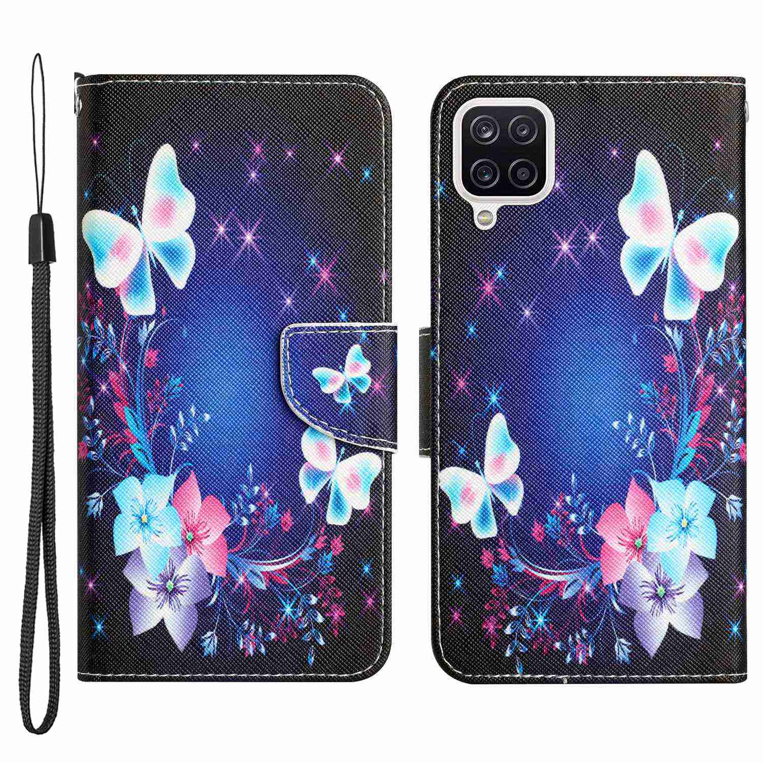 For Samsung Galaxy A12 Cross Texture Full Protection Stand Wallet Case Pattern Printing PU Leather Phone Cover