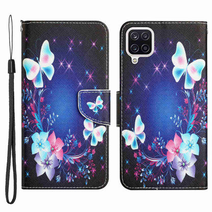 For Samsung Galaxy A12 Cross Texture Full Protection Stand Wallet Case Pattern Printing PU Leather Phone Cover