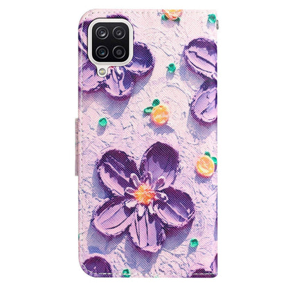 For Samsung Galaxy A12 Cross Texture Full Protection Stand Wallet Case Pattern Printing PU Leather Phone Cover