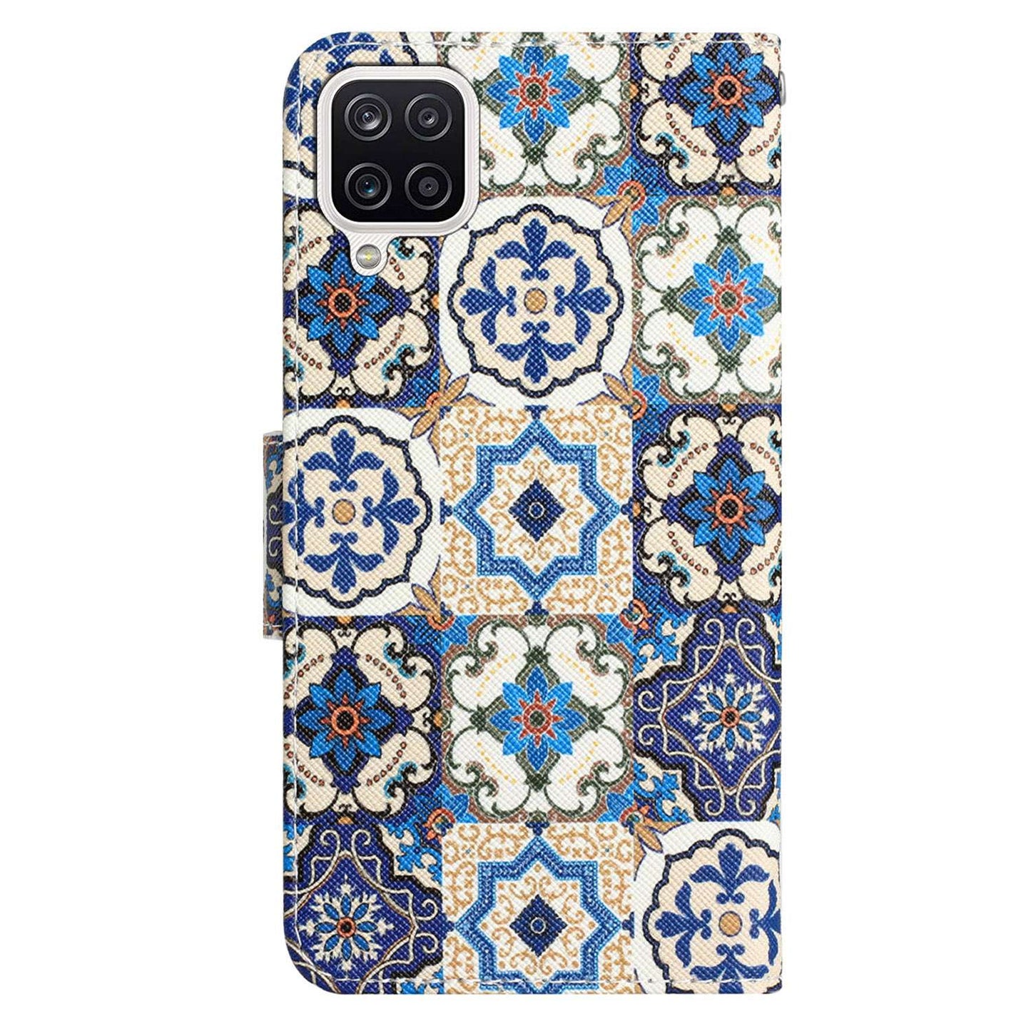 For Samsung Galaxy A12 Cross Texture Full Protection Stand Wallet Case Pattern Printing PU Leather Phone Cover